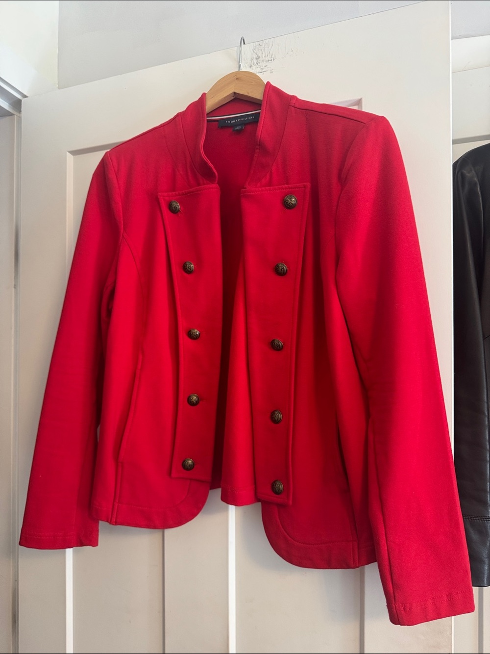 Women's Red Double-Breasted Military Style Jacket